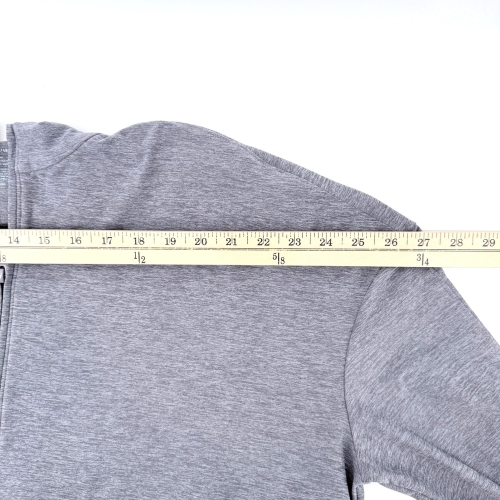 FLX Quarter Zip Pullover Womens Medium Gray Travel Leisure Boxy Drawstring Crop - Picture 7 of 10